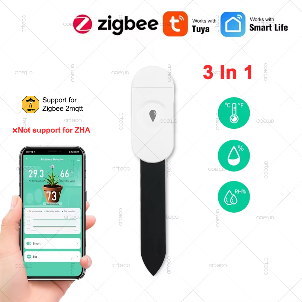 Smart Garden Moisture Sensor - Tuya Zigbee Temperature Humidity Moisture Detector