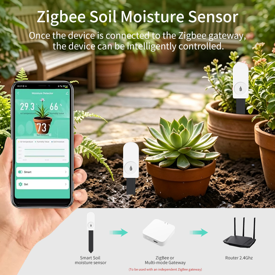 Zigbee 3.0 Smart Soil Moisture - Smart Garden Moisture Sensor ulasan dan harga