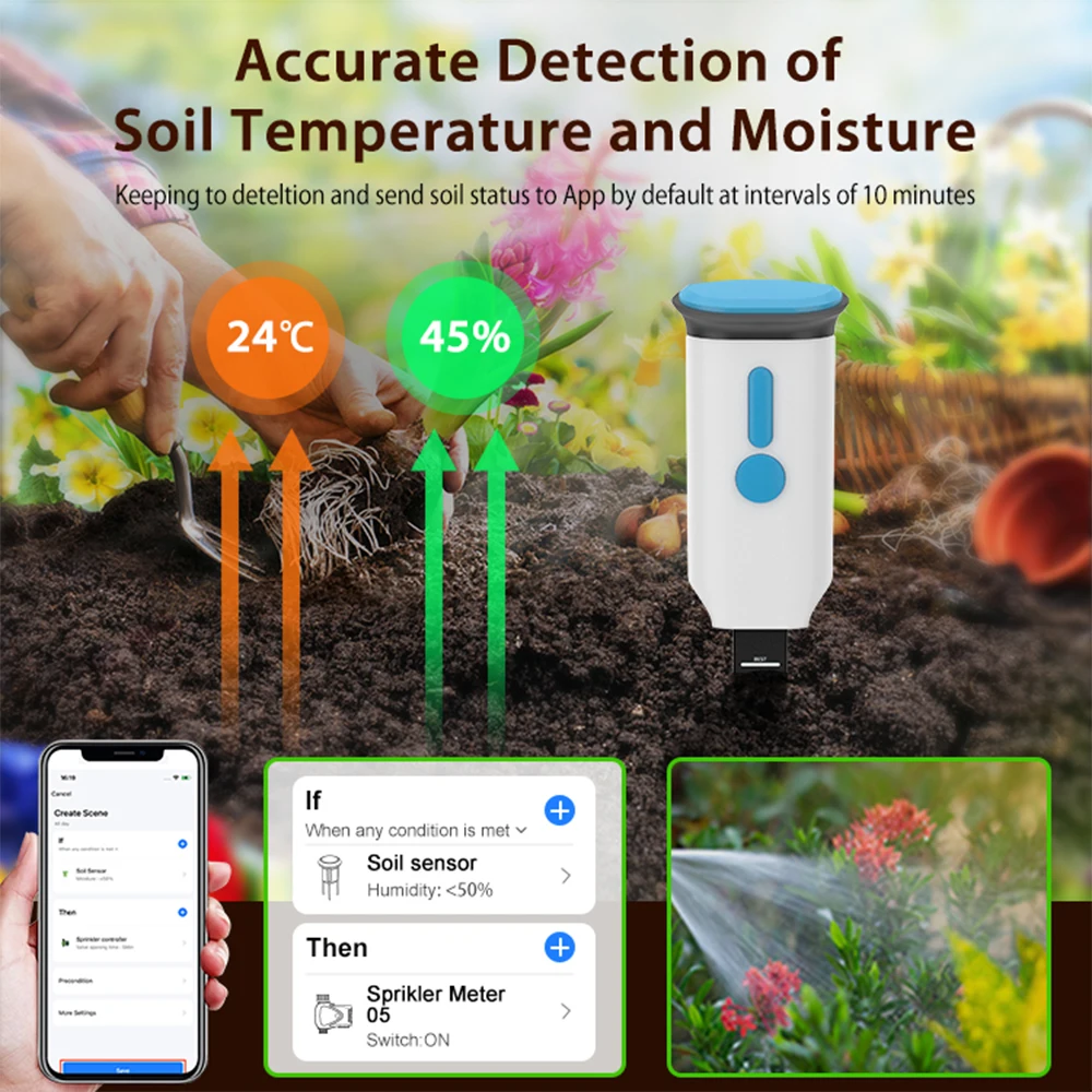 Haozee Tuya Smart WiFi Soil Mo - Smart Garden Moisture Sensor ulasan dan harga
