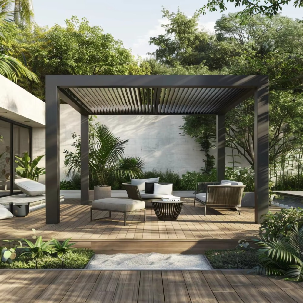 Electric Smart Aluminum Pergol - Smart Garden Electric Pergola ulasan dan harga