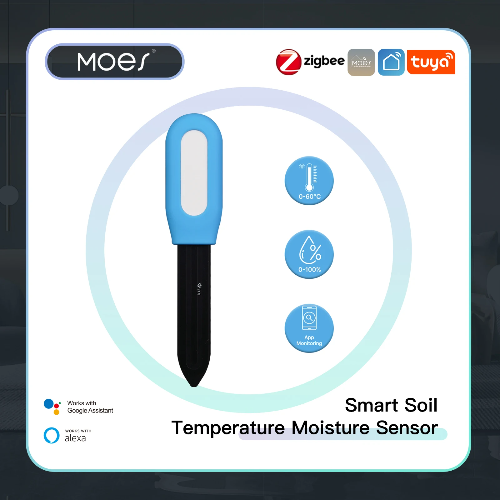MOES Smart ZigBee Soil Tempera - Smart Garden Moisture Sensor ulasan dan harga