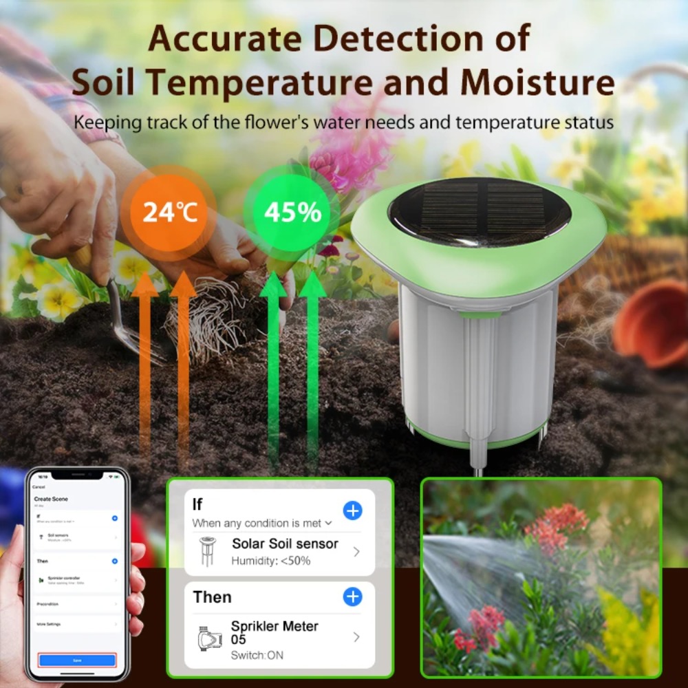 Smart WiFi Solar Soil Tester M - Smart Garden Moisture Sensor ulasan dan harga