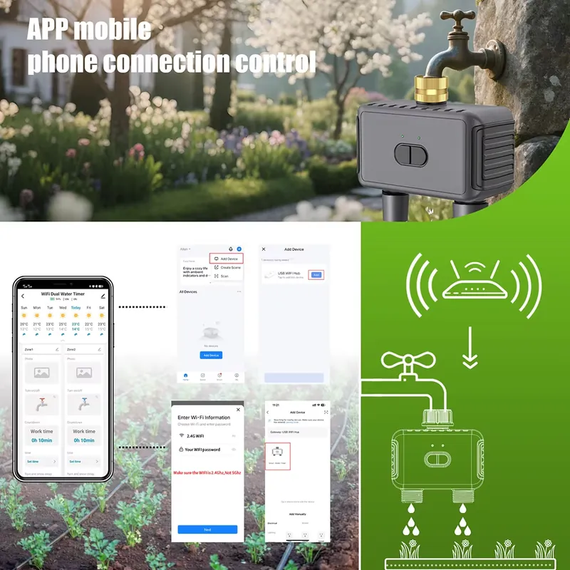 WAP01 WiFi APP Control Dual Ho - Smart Garden ulasan dan harga