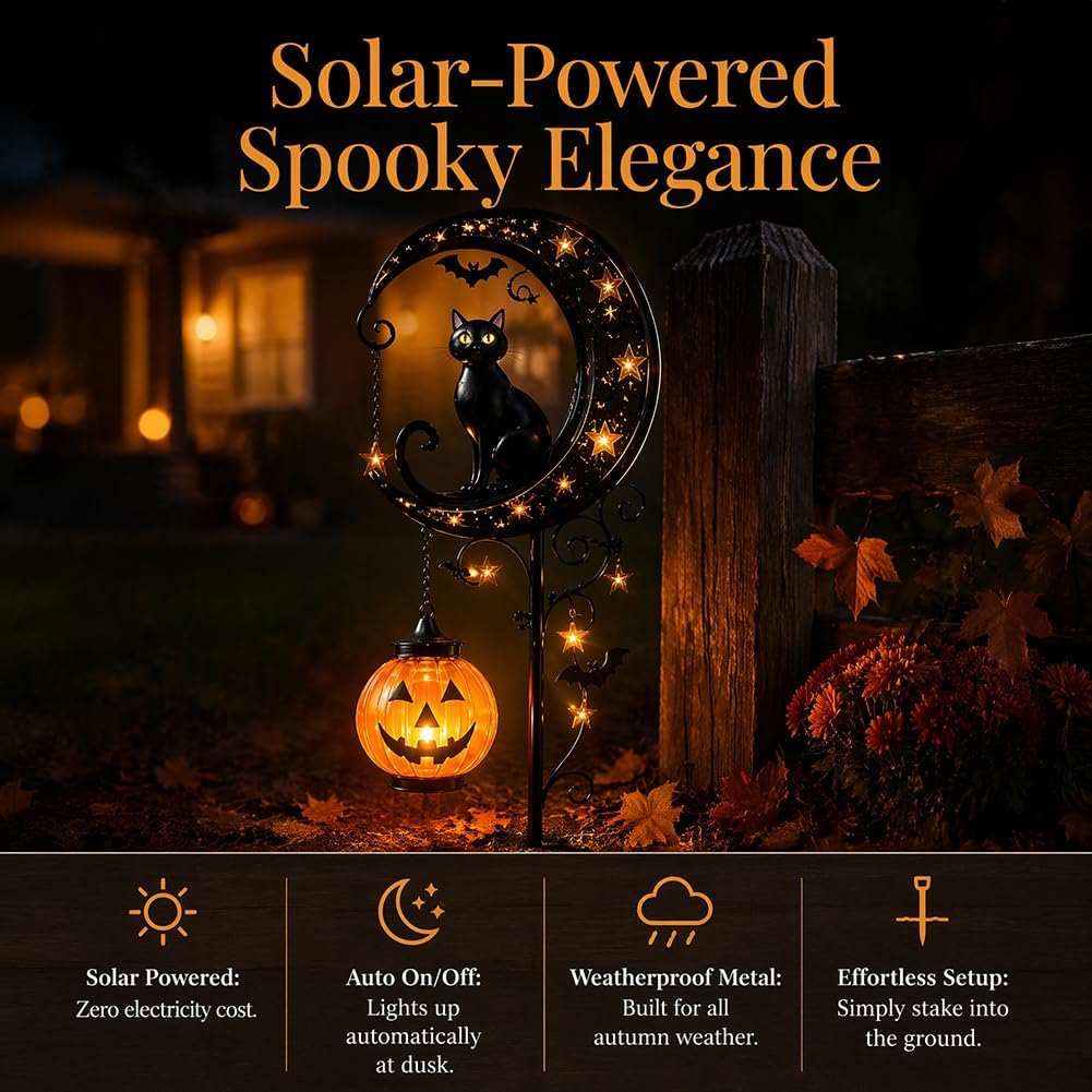Solar Halloween Black Cat & Pu - Smart Garden Solar ulasan dan harga