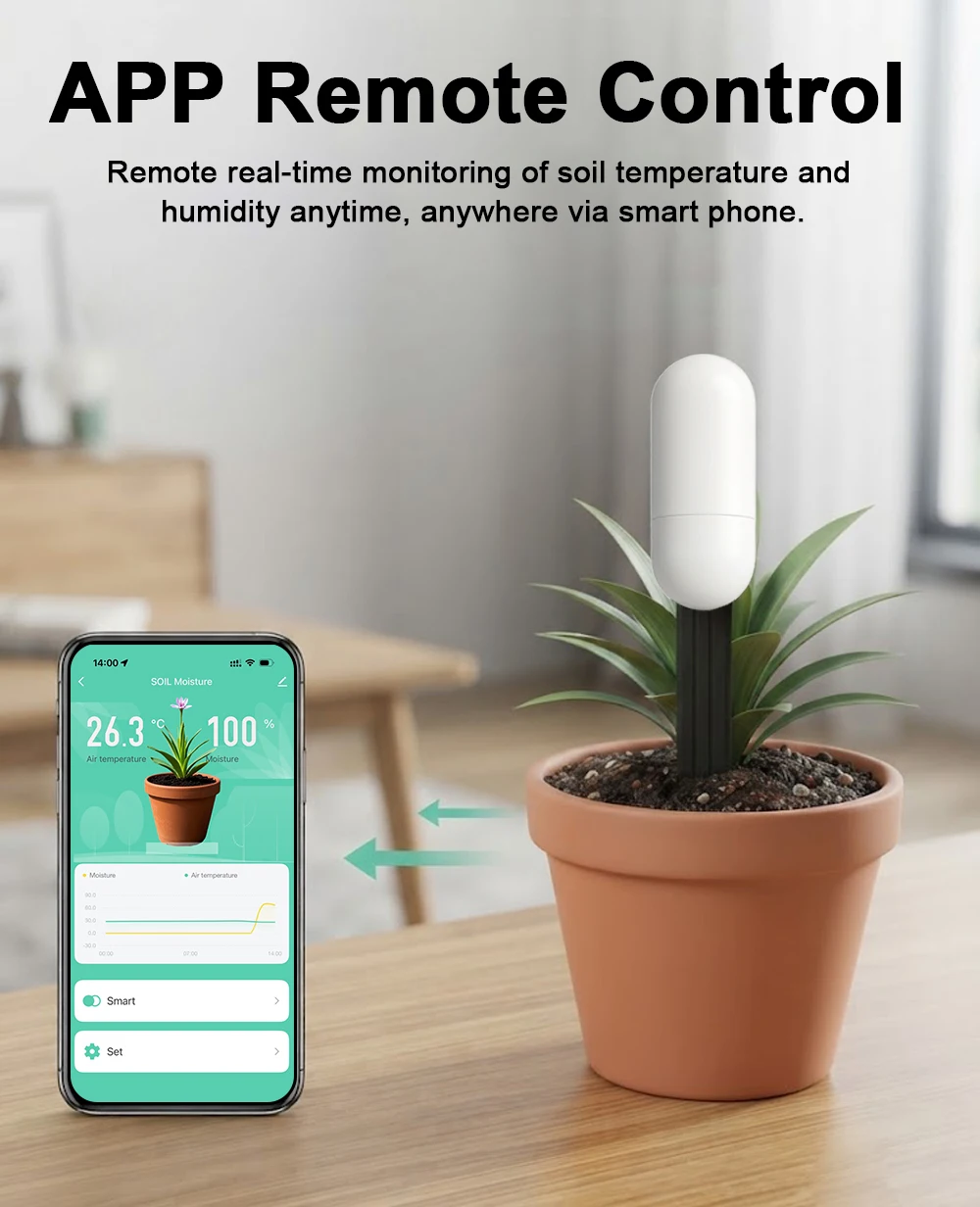 Tuya Zigbee Temperature Humidi - Smart Garden Moisture Sensor ulasan dan harga